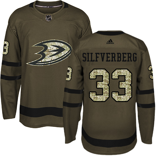 Herren Anaheim Ducks Eishockey Trikot Jakob Silfverberg #33 Grün Salute to Service